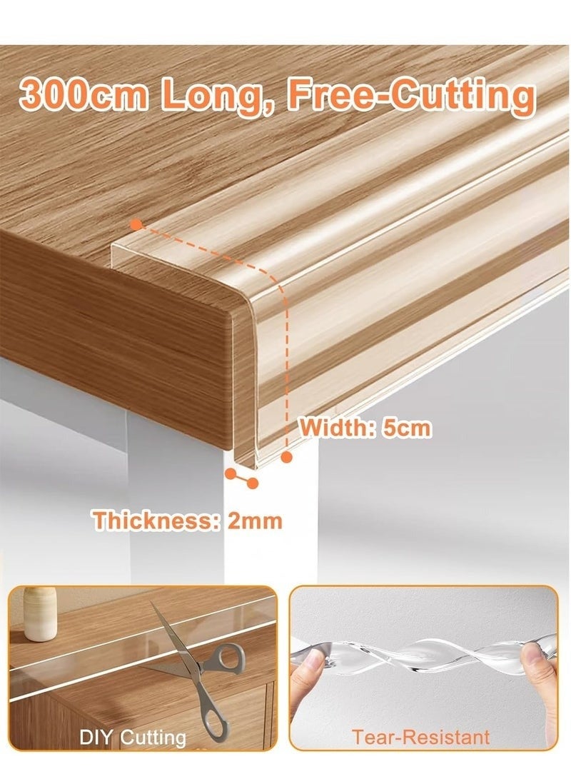 Gonice Safety Edge Corner Protector,Clear Baby Proofing Guards for Child Safety,Soft Silicone Bumper Strip for Sharp Corners of Cabinet,Tables,Drawers,Transparent and Removed without Glue Left,3M - Image 5